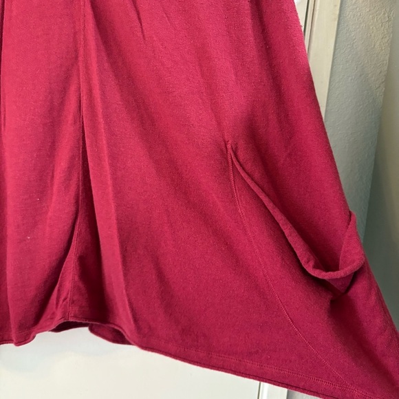 LOGO Lori Goldstein Tunic Sweater Top Burgundy Wine Merlot Pockets Plus Size 3X - Picture 2 of 9